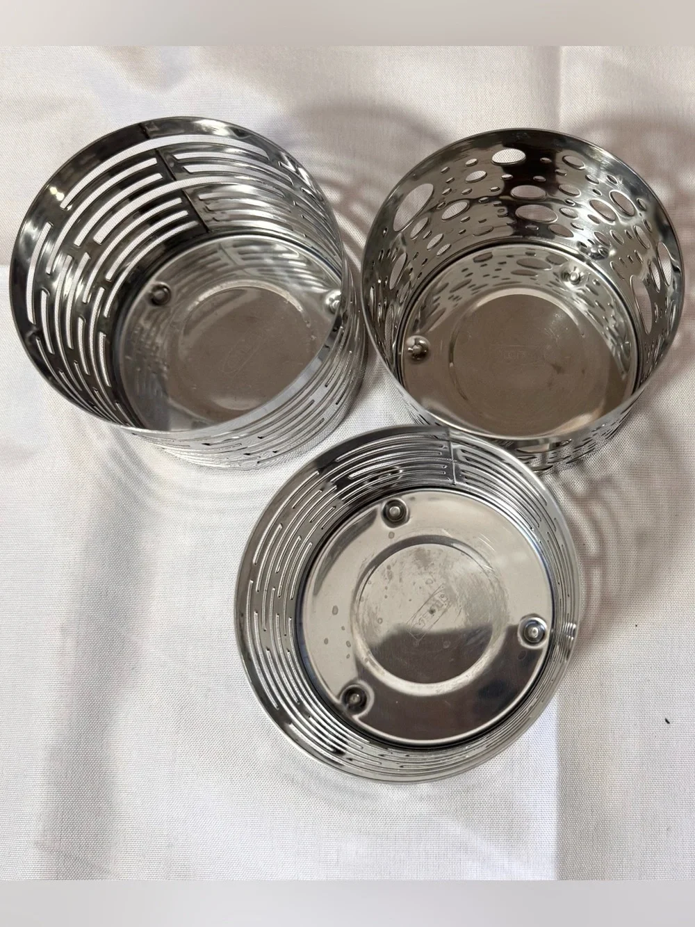 IKEA Stainless Steel Silver Decorative Votive Candle Holders - Set of 3